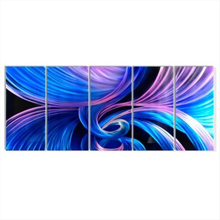 METAL ARTSCAPE 59 X 24 in Mystic Spiral 5Paneled Handmade Metal Wall Art MA10048